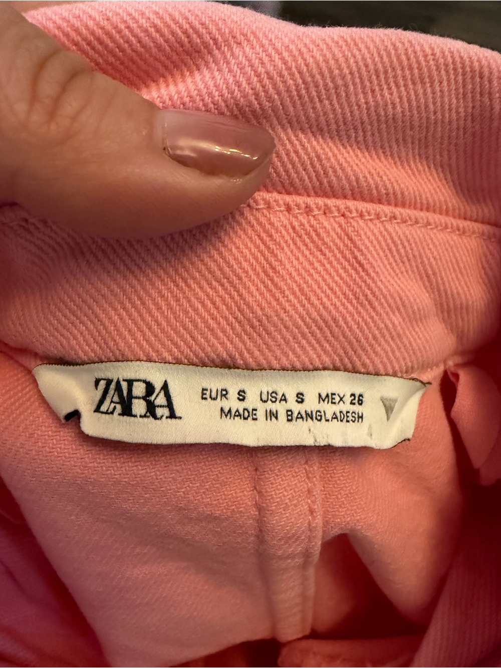 Zara Women’s Hot Pink Denim Oversized Button Up Long Sleeve Jacket Size Small - Picture 5 of 8